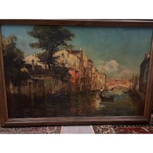 Painting View Of Venice, Signed Antoine Bouvard, 1870-1955. Known By The Pseudonym, Marc Aldine.