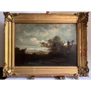 Very Beautiful Painting, Early 19th Century In Its Original Frame, Gold Leaf