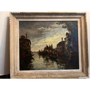 Venice Painting Signed Charles Cousin 1904 - 1960 19th Oil On Canvas. 