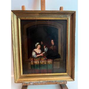 Painting Lute Player And Woman Reading At The Window 