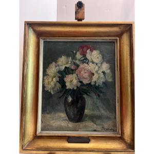 Flower Painting Signed Gustave Muller Valentin 1894-1954