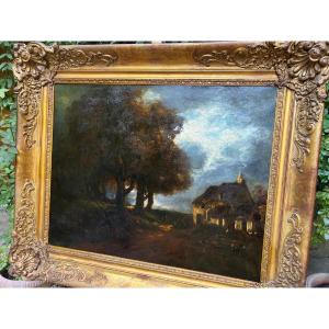  19th Century Landscape Painting, Very Beautiful Quality Of Painting, Beautiful Frame And Beautiful Frame.