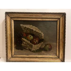 Still Life With Fruits Painting Signed A. Fossard 1867-1947.