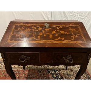 19th Century Marquetry Secretary Secret Drawer, Hand Delivered.
