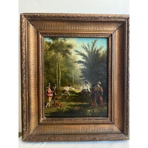 19th Century Painting Duel Supervised By The Judges, Signed Illegibly Lower Left. 