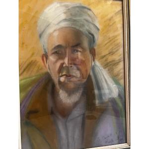 Painting Portrait Of A Man With A Turban, Signed And Located And Dated Illegible. 