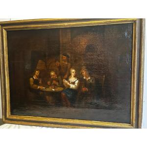 Painting Of The Card Players, Very High Quality, Oil On Canvas