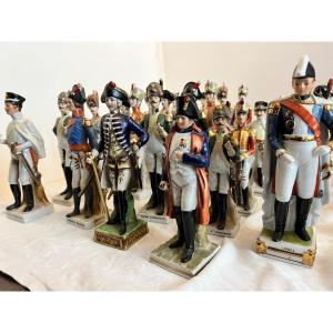 35 Statuettes Porcelain Napoleon Soldiers And Officers.