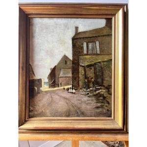 Signed Stanislas Lepine Oil On Canvas.