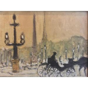 Signed Stein, La Caléche Oil On Canvas.