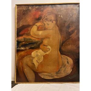 Painting In The Style Of Renoir Femme Nú Oil On Canvas Early 20th Century.