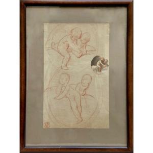 Drawing By Pierre-victor Galland - Putti Decor Project