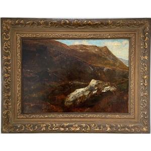 Oil On Canvas By Alexander Wüst - Rocks In Norway