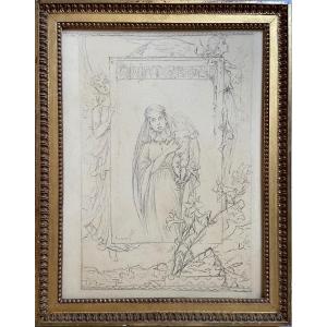 Drawing By Guillaume Dubufe - Frontispiece To The 'hours Of The Most Holy Virgin'