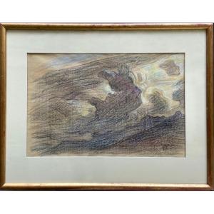 Drawing By Victor Prouvé - Clouds And Mountains