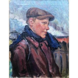 Emile Thysebaert (1873-1963) Portrait Of A Man 1913, Belgian School.