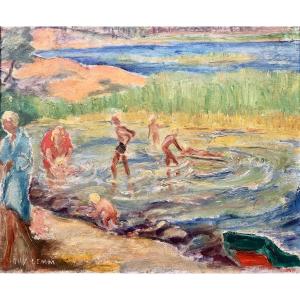 Marguerite Ghy-lemm (1888-1962) Bathers, Hsb, 1930s