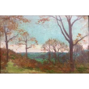 Michel Morsa (1899-1981) View Of The Sea In Brittany In 1918