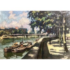 Louis Jacques Vigon (1897-1985) The Quai Du Louvre, Early 20th Century