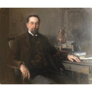 Rodolphe Piguet (1840-1915) Swiss Painter, Interior Scene Paris 1906, Geneva Museum