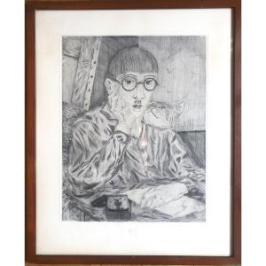 Léonard Foujita (1886-1968) Self-portrait With Cat 1926