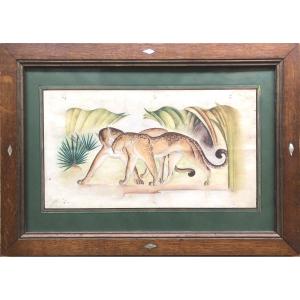 Walking Leopards, Rg Monogram, Roger Godchaud? Art Deco