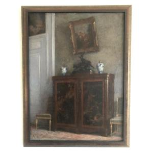 Armand De Ferrière (1876-?) Interior Scene Of A Bourgeois House, Early 20th Century