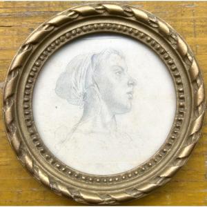 Drawing Of A Young Woman Late 19th Century