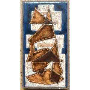 Les Argonautes 1960, Decorative Ceramic Plate Monogrammed M.a.