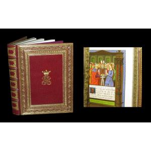 Miniatures Illuminated Books Of Hours Moroccan Binding With Coat Of Arms Signed Gruel Middle Ages Hours