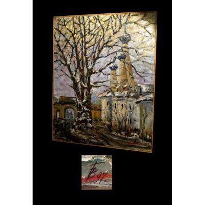 [russia Russia] Popov - [oil On Canvas Signed]. 80x68cm
