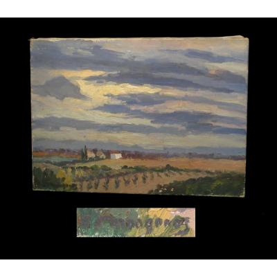 [hst] Mangenot (emile) - Oil On Canvas, Signed: Plain Landscape.