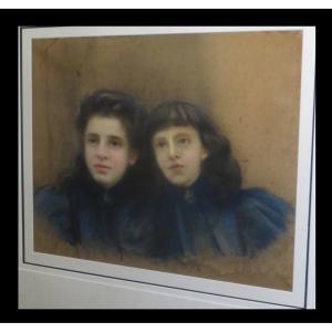 Large Pastel Signed A. Van B. And Dated 1898.