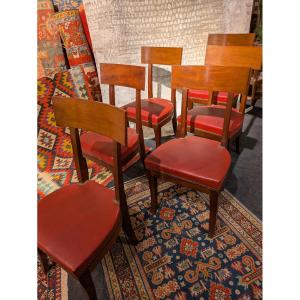 Set Of 6 Directoire Period Mahogany Chairs