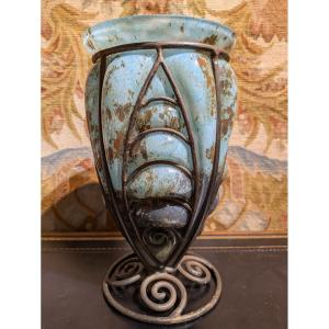 Blown Vase In The Style Of Daum And Majorelle – Art Nouveau