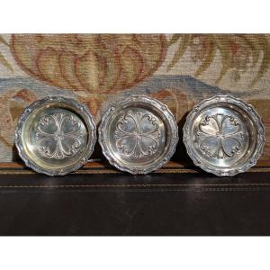 Set Of Three Silver Bottle Rests – Delheid Frères, Brussels, Late 19th – Early 20th Century