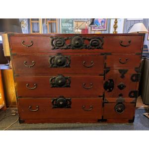 Japanese Tansu Commode In Keyaki & Paulownia – Early 20th Century