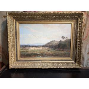 Oil On Canvas, Landscape By Louis-augustin Auguin - 19th Century