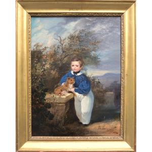Théophile Charon-lémérillon (1807–1873) - Portrait Of Jules Michel Simonet As A Child - Oil
