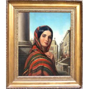Henri Serrur (1794–1876) - Woman Of Venice - Oil