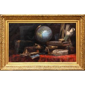 Octave Boissin (1839-1891) - Allegory Of Geography - Oil