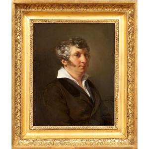 Circle Of Jacques-louis David - Portrait Of A Man, Three-quarter Bust - Oil