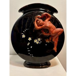 Glazed Earthenware Vase, Art Nouveau, Circa 1900-1920