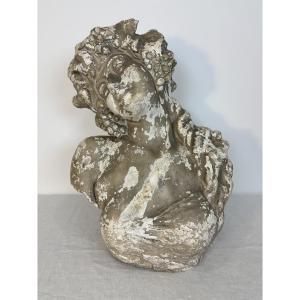 Large Plaster Bust - Bacchante - Signed - Early 20th Century, Belgium