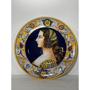 Large Decorative Platter - Deruta Signed S. Volpi - Italy 1950s-1960s.