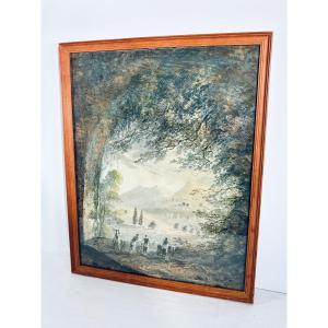 Attributed To Louis Gadbois (1770-1826), Landscape Of The Italian Countryside, Gouache On Paper