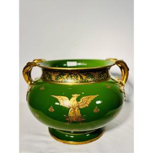 Large Empire Planter - Jaget Et Pinon Tours - Imperial Green - Circa 1890/1900