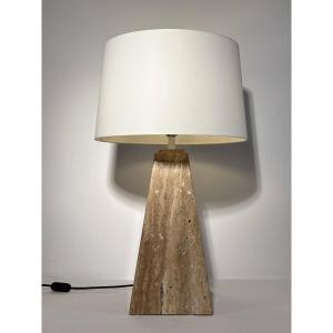 Table Lamp - Travertine Brut - Area Illuminazione - Italy, Circa 1970
