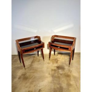 Pair Of Bedside Tables - In The Taste Of Paolo Buffa, Milan, Circa 1950-1960.