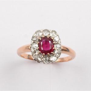 Burmese Ruby Pompadour Ring